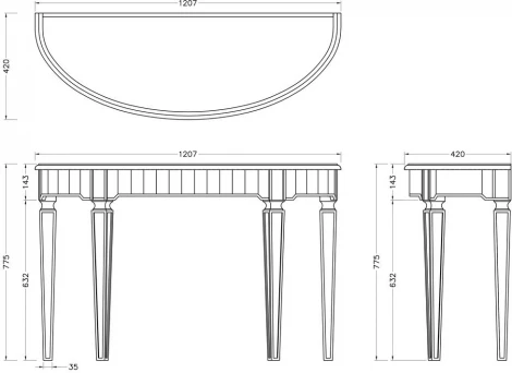 Консоль зеркальная  120*42*78см Garda Decor арт.KFG080