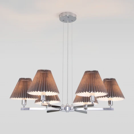 Умная подвесная люстра Eurosvet Peony 60136/6 хром/графит (220V)