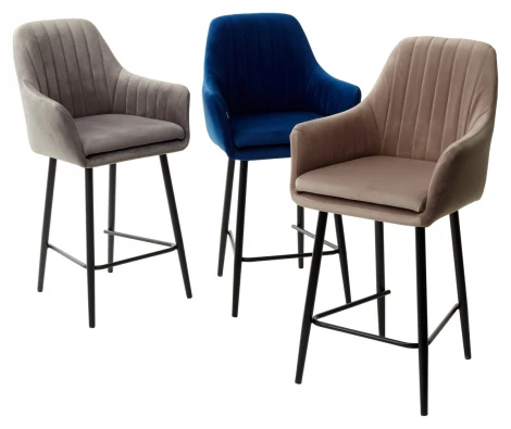 Полубарный стул Роден Premier 09 Серо-коричневый, велюр (H=65cm)