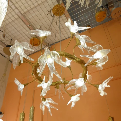 Подвесная люстра (цветы, птички) Cloyd Sirin 11105 (220V, на тросе, цветы, птички)