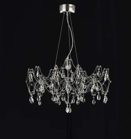 Подвесная люстра светодиодная с пультом и хрустальными подвесками Asfour MyFar Ileria MR2651-57P-50AD
