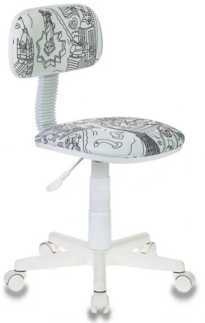 Кресло детское Бюрократ CH-W201NX белый раскраска крестовина пластик пластик белый