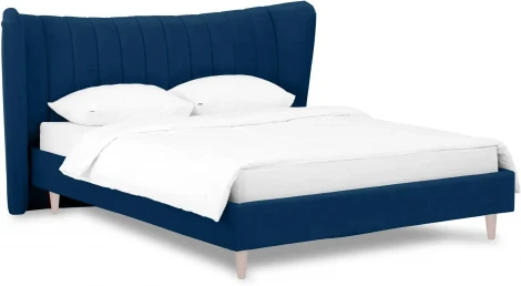 Кровать Queen II Agata L ОГОГО (арт.574782), (Ткань/Синий)