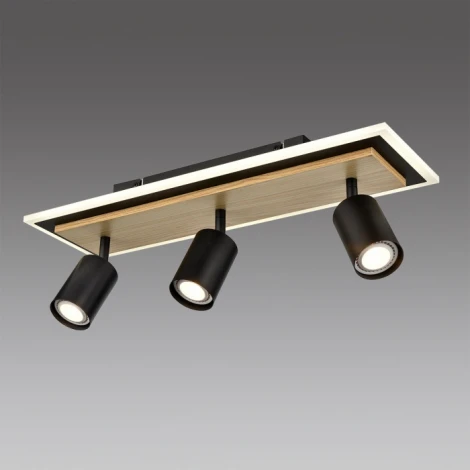 Настенный светильник со спотами Lumion Pine 8025/20WL черный/дерево, металл/МДФ LED GU10 3*10W + LED 20W 220V