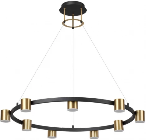 Подвесной светильник Lumion Flin 6532/58L черный, латунь LED 58W 3000-6000K 2224Лм 220V Flint (пульт управления, на тросе, кольцо)