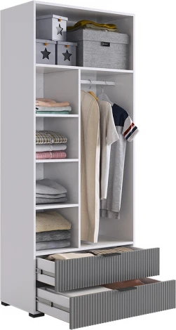 Зефир Шкаф двухдверный 120.01 Mebelson (ЛДСП,МДФ,ПВХ,Пластик/Светлое дерево,Серый) арт.UL.120-M.103.01.3263