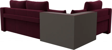 Диван угловой Кронос левый угол (Бордовый/Микровельвет) Лига Диванов арт.114615L
