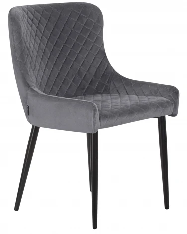 Стул обеденный RICHARD (черные матовые ножки, темно-серый велюр (V108-91))