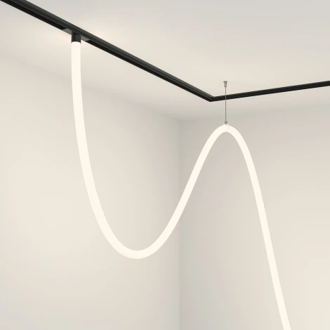 Трековый подвесной светильник с гибким неоном гибкий 48V Tau Exility 4000K 100Вт 360° LED (магнитный) Maytoni Technical TR101-2-100W4K-B