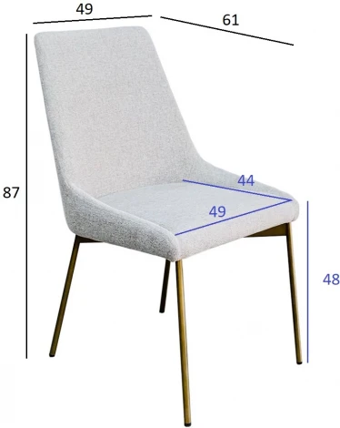 Стул обеденный белый+бронза 49*61*87см Garda Decor арт.163YH-06963