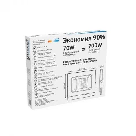 Прожектор уличный Gauss 613120370 (LED, 220V, IP65)