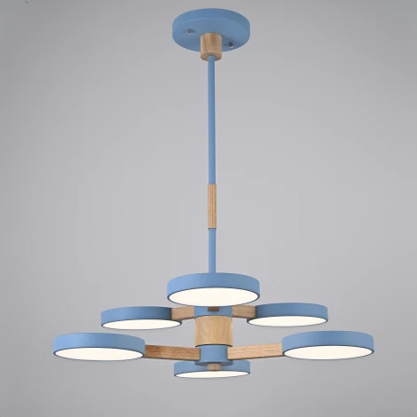 Потолочная люстра Wi-Fi на штанге Turna Dbl L6 Blue By ImperiumLoft Turna-Dbl01 (LED, 220V, голосовое управление, умный дом - Алиса)