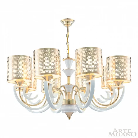 Подвесная люстра Arte Milano Florentia-8857 308857/8 Wh/Gd (220V, на цепи)