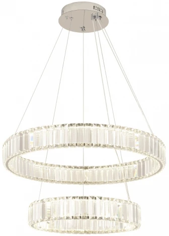 Подвесной светильник ярусный Crystal Lux MUSIKA SP100W LED CHROME (220V, на тросе, кольцо)