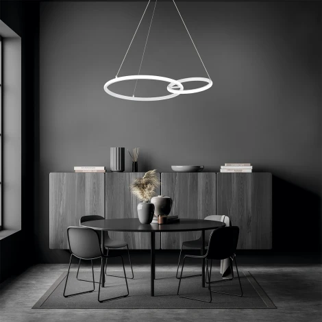 Подвесной светильник Escada Relation 10230/2LED 55W White (регулировка яркости, пульт управления, на тросе)