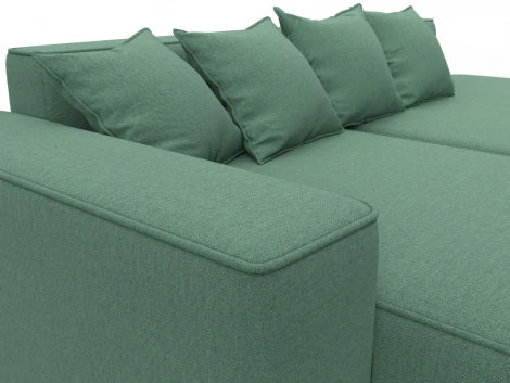 Диван угловой Лига-065 угол левый (ДСП/Пластик/Рогожка/Зеленый) Лига Диванов 129801L