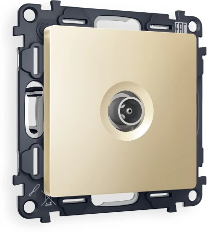 Комплект механизма Ambrella Volt TV розетки проходной ALFA MA613030 Шампань 5-1000 MHz 4dB QUANT