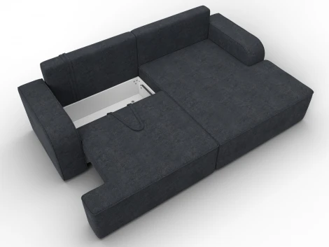 Диван угловой Лига-120 угол правый (ДСП,Брус,Фанера,ЛДС,Велюр/Темно-серый) Лига Диванов 137293