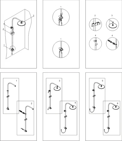 Душевая стойка Wasserkraft A041 темная бронза