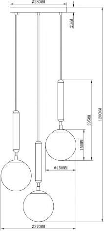 Подвесной светильник Moderli Host V2851-3P (220V, на проводе, шарики)