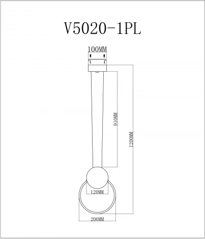 Подвесной светильник Moderli Yumi V5020-1PL (LED, 220V, на тросе, кольцо)