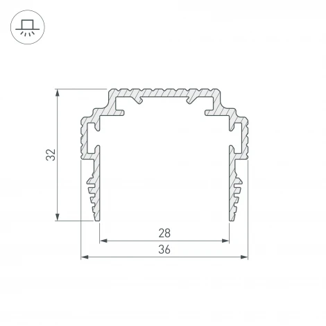 Профиль-держатель TEK-PLS-ZM-TK-2000 (Arlight, Алюминий) 035011