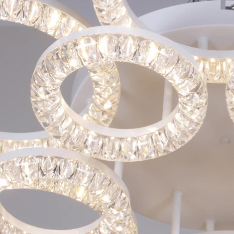 Потолочная люстра светодиодная на штанге с регулировкой цветовой температуры, яркости и ночным режимом Reluce 09847-0.3-6+6A WH