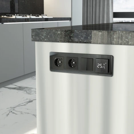 Рамка на 4 поста (черный, стекло) Werkel W0042448 (a063822)