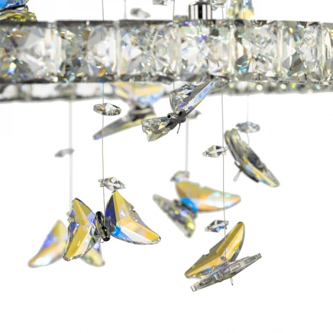 Потолочная люстра Citilux Etera CL322050 (регулировка яркости, LED, подвески, пульт управления, кольцо, бабочки)