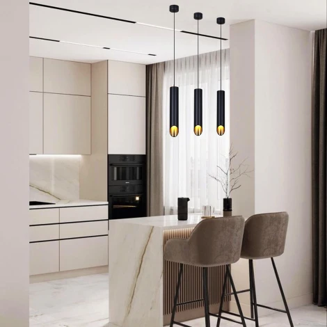 Подвесной светильник Reluce 16007-0.9-001LD 300mm GU10 BK+GD (220V, на проводе)