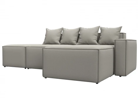 Диван угловой модульный Лига-063 угол правый (ДСП/Пластик/Рогожка/Бежевый) Лига Диванов 129783