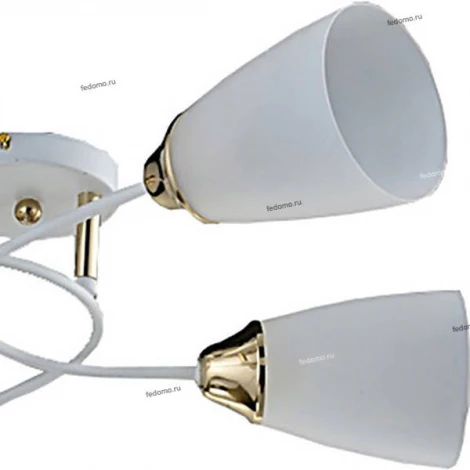 Люстра потолочная Toscom Vimi, 4 плафона, белый с золотом