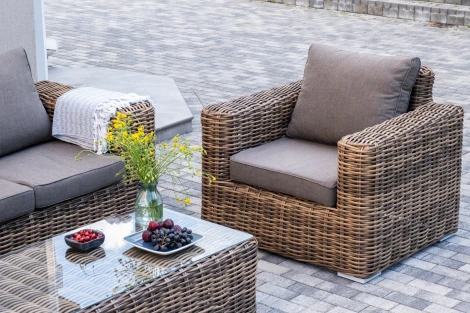 "Палермо" лаунж-зона из искусственного ротанга, цвет соломенный 4SIS арт.УТ-00008190