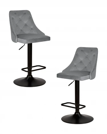 Набор 2 шт стул барный DOBRIN JOSEPH BLACK (серый велюр (MJ9-75))