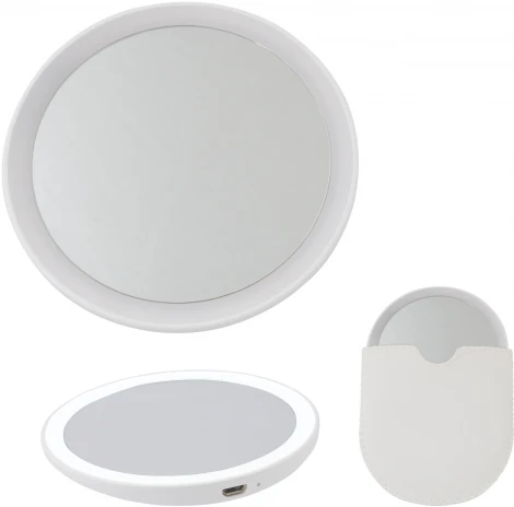 Зеркало с подсветкой c зарядкой от USB Uniel ULK-F73 SW/DIM/RECH WHITE (LED, выключатель)