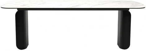 Стол NORD 240 MARBLES KL-99 Белый мрамор, итальянская керамика / черный каркас М-City