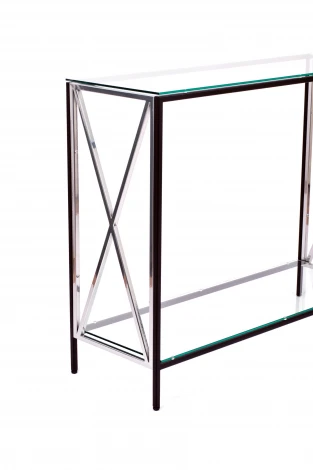 Консольный стол AllConsoles 1031-CB_S clear черный муар, серебряный
