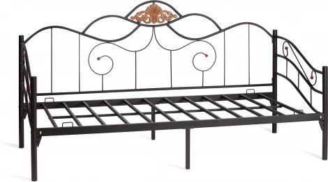 Кровать Tetchair Federica (Дерево гевея,Металл/Красный дуб,Черный) 20104