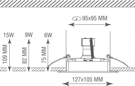 Встраиваемый светильник Donolux Lumme DL18615/01WW-SQ Shiny black/Black (220V)