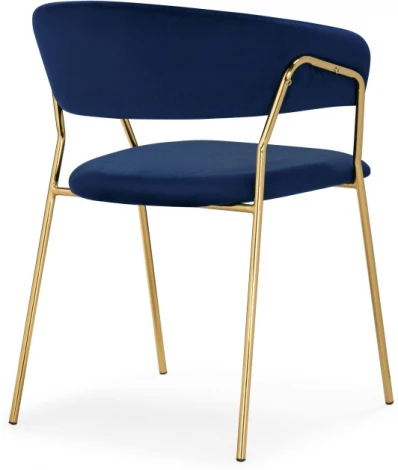 Стул на металлокаркасе Woodville Kamelia 1 dark blue / gold