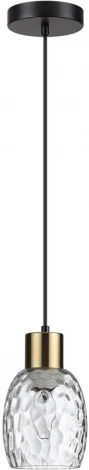 Подвесной светильник Lumion Ice 6562/1A черный, золотой/прозрачный/металл/стекло E27 1*40W 220V (на проводе, круглые)