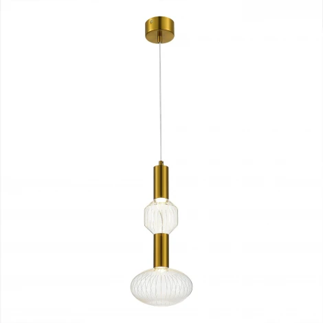 Подвесной светильник ST Luce Tacche SL6117.223.02 Латунь/Золотой, Прозрачный LED 2*3W 3000K (220V, на проводе)