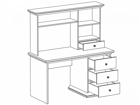 Стол Reina с полочным модулем ОГОГО 333878 (белый)