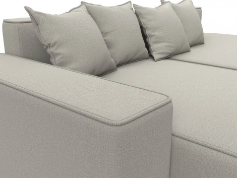 Диван угловой Лига-079 угол левый (ДСП/Пластик/Рогожка/Бежевый) Лига Диванов 129811L