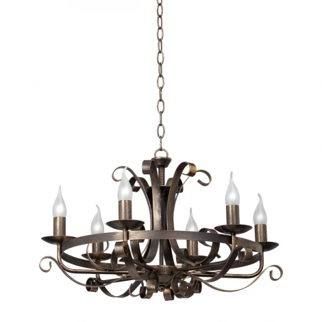 Подвесная люстра Vitaluce V1105/6 (220V, ковка, на цепи, свеча)