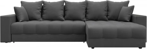 Диван угловой с декором и полкой Лига-050 НПБ Лига Диванов (Замша) арт.128615