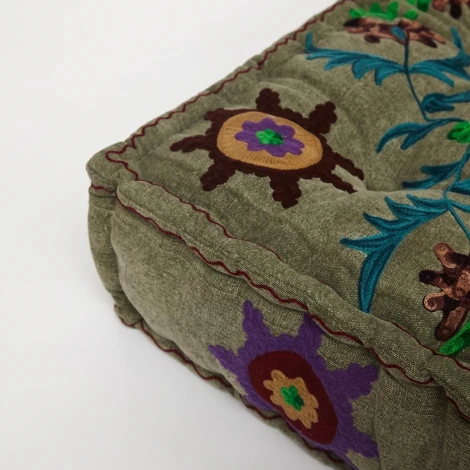 Модуль мягкий Secret De Maison SOL (mod. MA-109) серый с цветами (cotton canvas sujani)