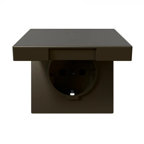 Розетка с защитной крышкой и шторками (бронза) Jasmart FD FD5505BR