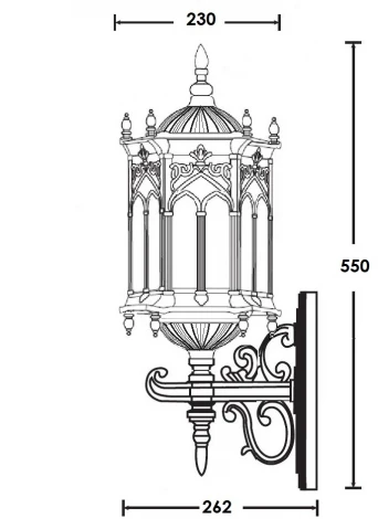 Настенный фонарь уличный Oasis Light DELI L 89901L/08 Bl