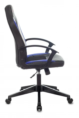 Кресло игровое Zombie 11 черный/синий текстиль/эко.кожа крестовина пластик